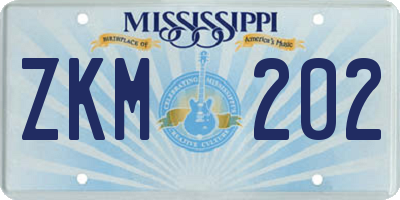 MS license plate ZKM202