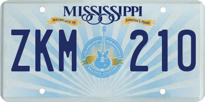 MS license plate ZKM210