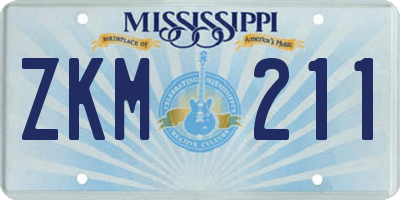 MS license plate ZKM211