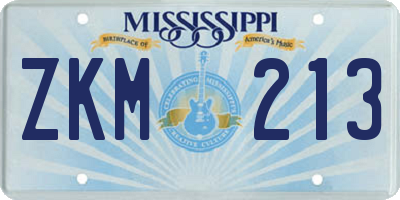 MS license plate ZKM213