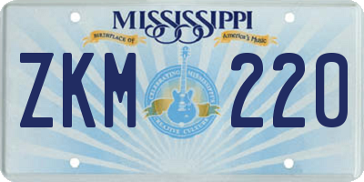 MS license plate ZKM220