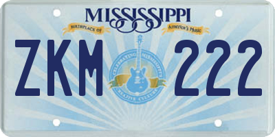 MS license plate ZKM222