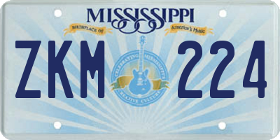 MS license plate ZKM224