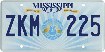 MS license plate ZKM225