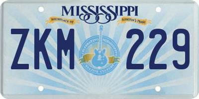 MS license plate ZKM229