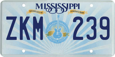 MS license plate ZKM239