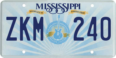 MS license plate ZKM240