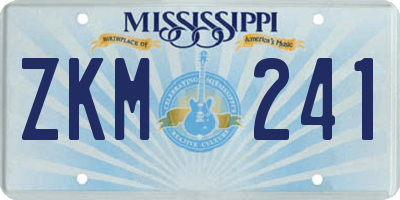 MS license plate ZKM241