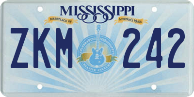 MS license plate ZKM242