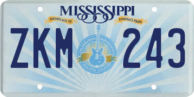 MS license plate ZKM243