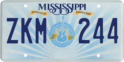 MS license plate ZKM244