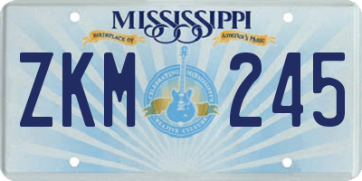 MS license plate ZKM245
