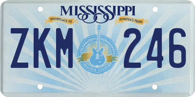 MS license plate ZKM246