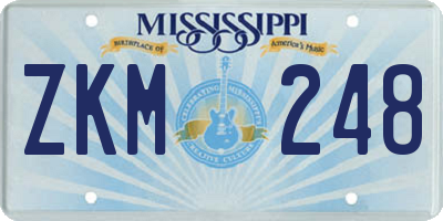 MS license plate ZKM248