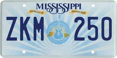 MS license plate ZKM250