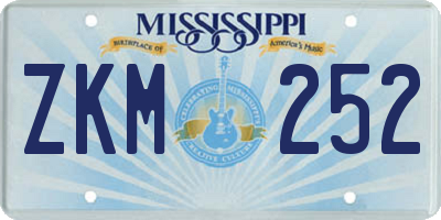 MS license plate ZKM252