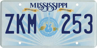 MS license plate ZKM253