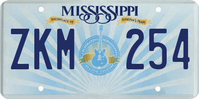 MS license plate ZKM254