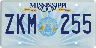 MS license plate ZKM255
