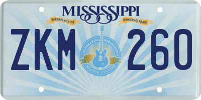 MS license plate ZKM260