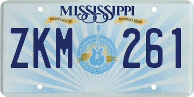 MS license plate ZKM261