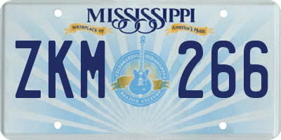 MS license plate ZKM266