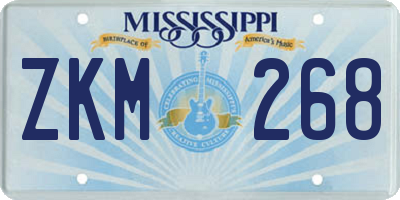 MS license plate ZKM268