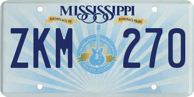 MS license plate ZKM270