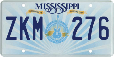 MS license plate ZKM276