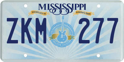 MS license plate ZKM277