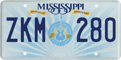 MS license plate ZKM280