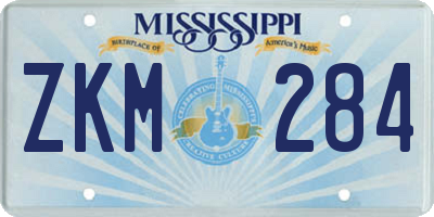 MS license plate ZKM284