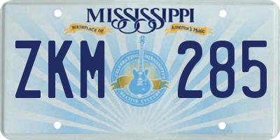 MS license plate ZKM285