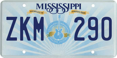 MS license plate ZKM290
