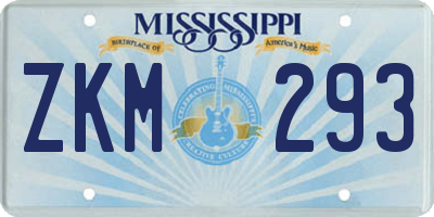 MS license plate ZKM293