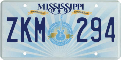 MS license plate ZKM294