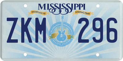 MS license plate ZKM296