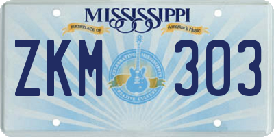 MS license plate ZKM303
