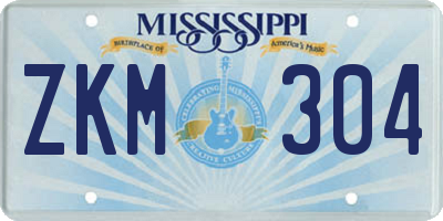 MS license plate ZKM304