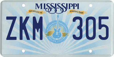 MS license plate ZKM305