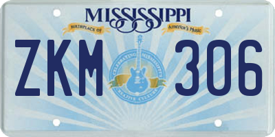 MS license plate ZKM306