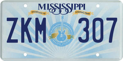 MS license plate ZKM307