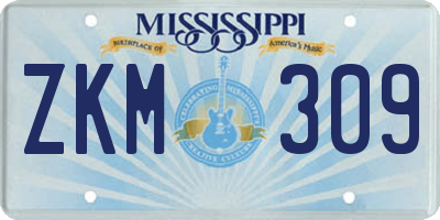 MS license plate ZKM309