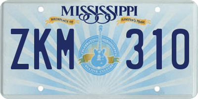 MS license plate ZKM310
