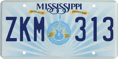 MS license plate ZKM313