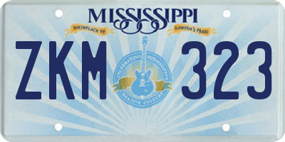 MS license plate ZKM323