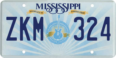 MS license plate ZKM324