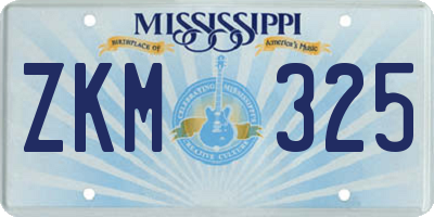 MS license plate ZKM325