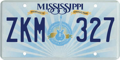 MS license plate ZKM327