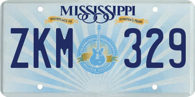 MS license plate ZKM329